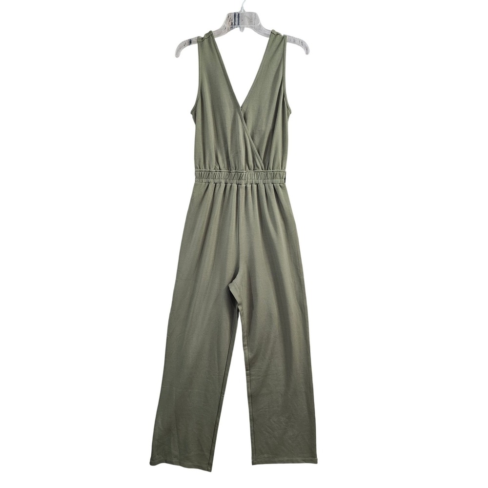 Caralyn Mirand x The Drop Olive Green Sleeveless Surplice Jumpsuit XS B08W3S9V57